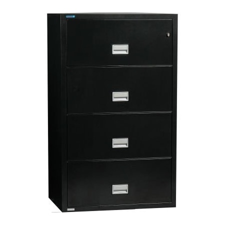 Phoenix Safe International Phoenix Safe Lateral 31" 4-Drawer Fire and Water Resistant File Cabinet, Black - LAT4W31B
